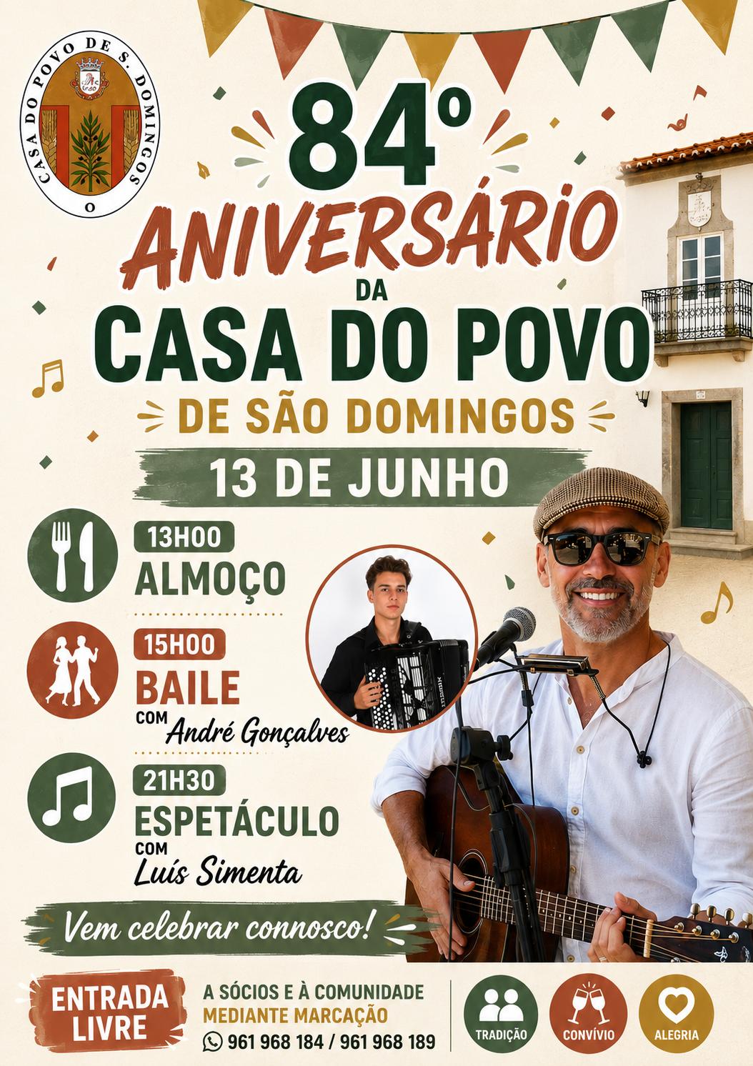 84º Aniversário da Casa do Povo de São Domingos - Convite 